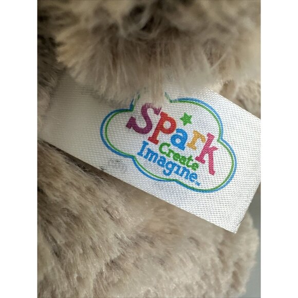 Spark Create Imagine Plush Teddy Bear Gray Frosted 2019 Ribbed Feet 14"W Tags - Picture 9 of 14